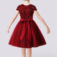 A- Line Cute Cap Sleeves Sequins Short Flower Girl Dresses