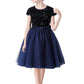 A- Line Cute Cap Sleeves Sequins Short Flower Girl Dresses