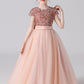 A Line Cap Sleeve Sequins Performance Dresses Flower Girl Dresses