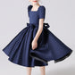 A Line Stain Short Sleeves Flower Girl Dresses With Bownot