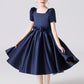 A Line Stain Short Sleeves Flower Girl Dresses With Bownot