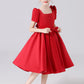 A Line Stain Short Sleeves Flower Girl Dresses With Bownot