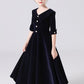 A Line Black Half Sleeve Ankle Length Flower Girl Dresses