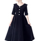 A Line Black Half Sleeve Ankle Length Flower Girl Dresses