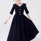 A Line Black Half Sleeve Ankle Length Flower Girl Dresses