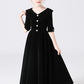 A Line Black Half Sleeve Ankle Length Flower Girl Dresses