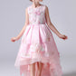 Pink Sleeveless Round Neck Appliques Flower Girl Dresses