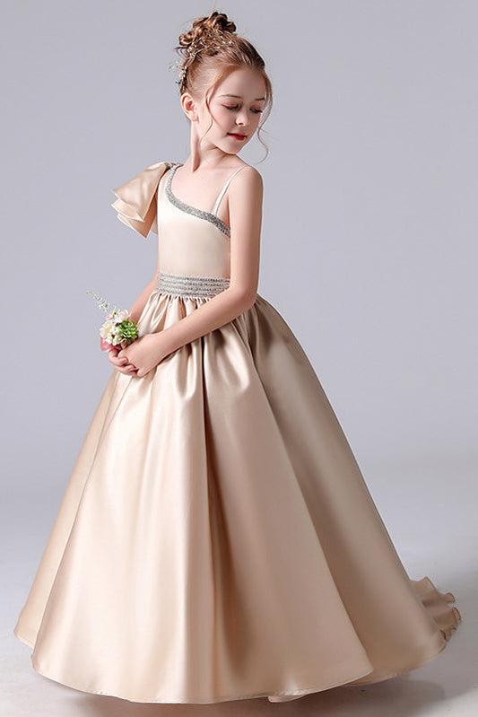 Simply Cute A Line One Shoulder Flower Girl Dresses