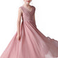 A Line Chiffon Sleeveless Flower Girl Dresses With Pleats