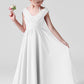 A Line Chiffon Sleeveless Flower Girl Dresses With Pleats