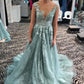 Illusion Neckine Lace Appliques Formal Evening Gowns A Line Cap Sleeves Prom Dresses
