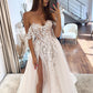 Gorgeous A Line Sweetheart Tulle Wedding Dresses with Appliques