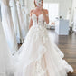 Fairy A Line Off the Shoulder Tulle Wedding Dresses with Lace