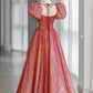 Sweetheart Neck Red A Line Tulle Formal Evening Dresses Long Prom Dresses