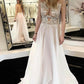 Ivory Long Backless Elegant A-line Prom Dresses With Lace Appliques