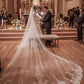 Fairy Tale Worthy One Layer Cathedral Length Lace Wedding Bridal Veil