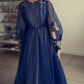 Long Evening Dresses Charming A Line Long Sleeve Tulle Appliques Prom Dresses