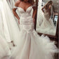 Beauty Off Shoulder Sheath Lace Appliques Wedding Dresses Bridal Dresses