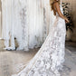 Hottest Elegant Spaghetti Straps Backless Long Simple Ivory Lace Beach Wedding Dresses Bridal Gowns W349