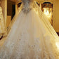 Sweetheart Sleeveless Appliques Sparkly Beading Lace Ball Gown Wedding Dresses