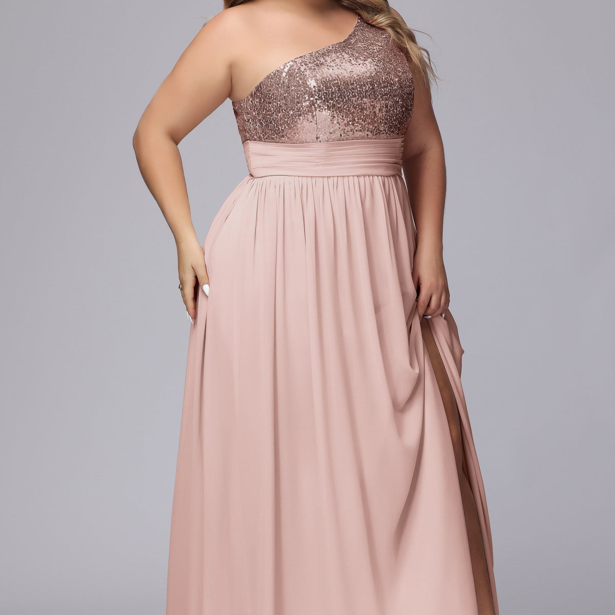 green emerald velvet dress Shop Plus Size Sleeveless Sequin Leaf Floor Length Formal Evening Dress main image 1