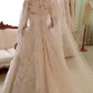 Round Neck Sleeveless Appliques Ball Gown Lace Wedding Dresses