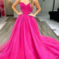 Strapless A Line Sweetheart Evening Dresses Formal Dresses Tulle Long Prom Dresses