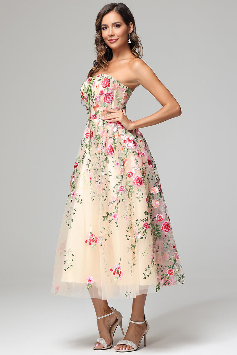 Floral Embroidered Homecoming Dress Cheap Floral Embroidered Homecoming  Dress Factory Sale Color Dress
