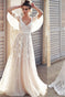 New Arrival V-neck Ivory Simple A-line Prom Dresses Beach Wedding Dresses OW091